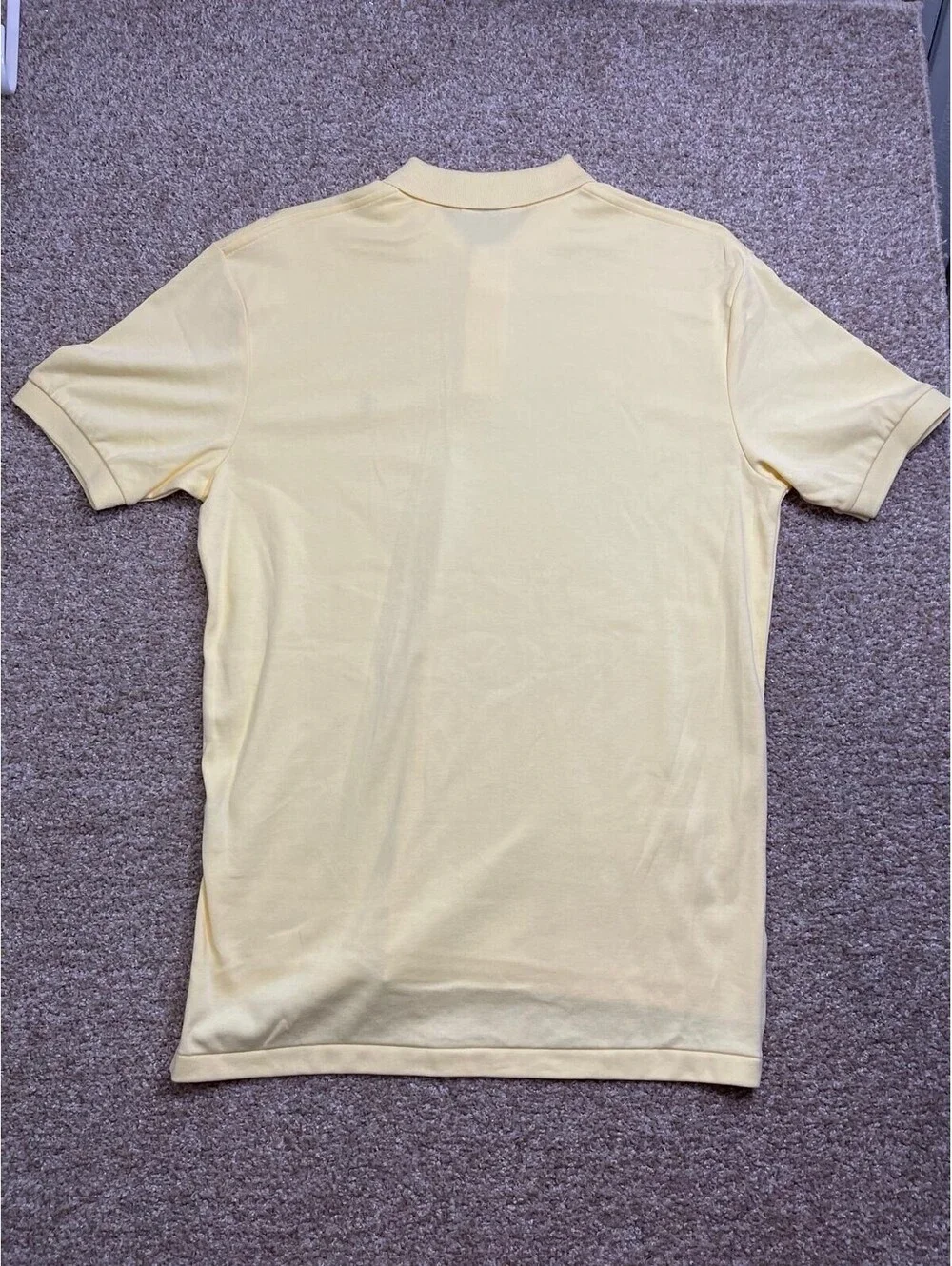 POLO Ralph Lauren Short Sleeve Shirt Men's M Yellow 100% Cotton Navy PONY
